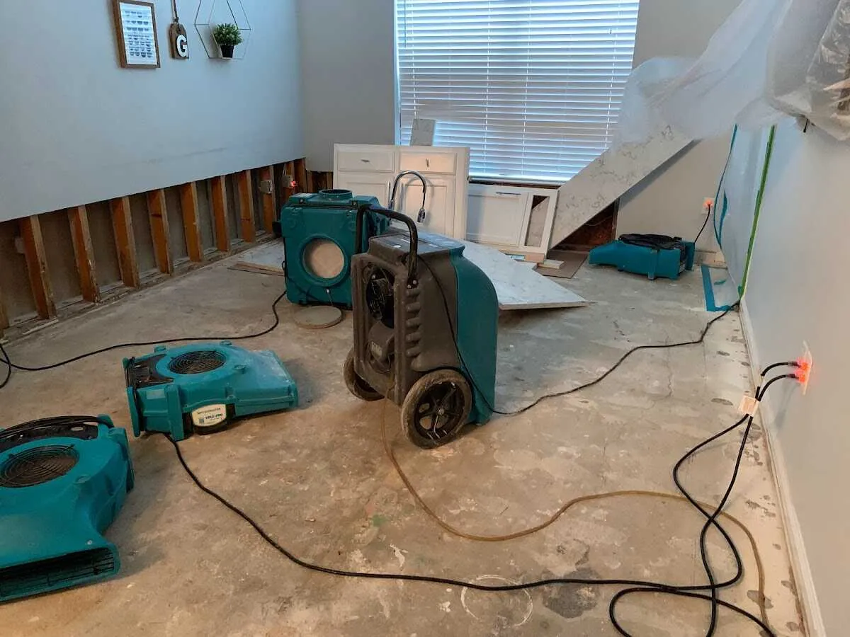 Dehumidifier in flood-cut room for Water Extraction & Removal in East Lansing